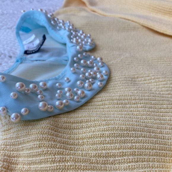 Pearl collared turquoise blouse - Picture 2 of 8